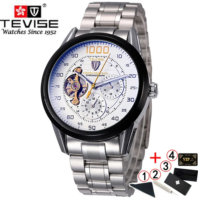 107B Box TEVISE автоматические часы мужские наручные часы tourbillon механические скелетные наручные часы мужские самоветер водонепроницаемые Relogio Masculino - Цвет: 107B Box