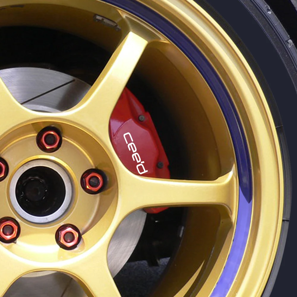 6Pcs Car Brake Caliper Badge Sticker For Kia Sportage Rio Picanto Ceed Optima Soul Forte Vehicle Heat Resistant Cover Auto Decal - купить по