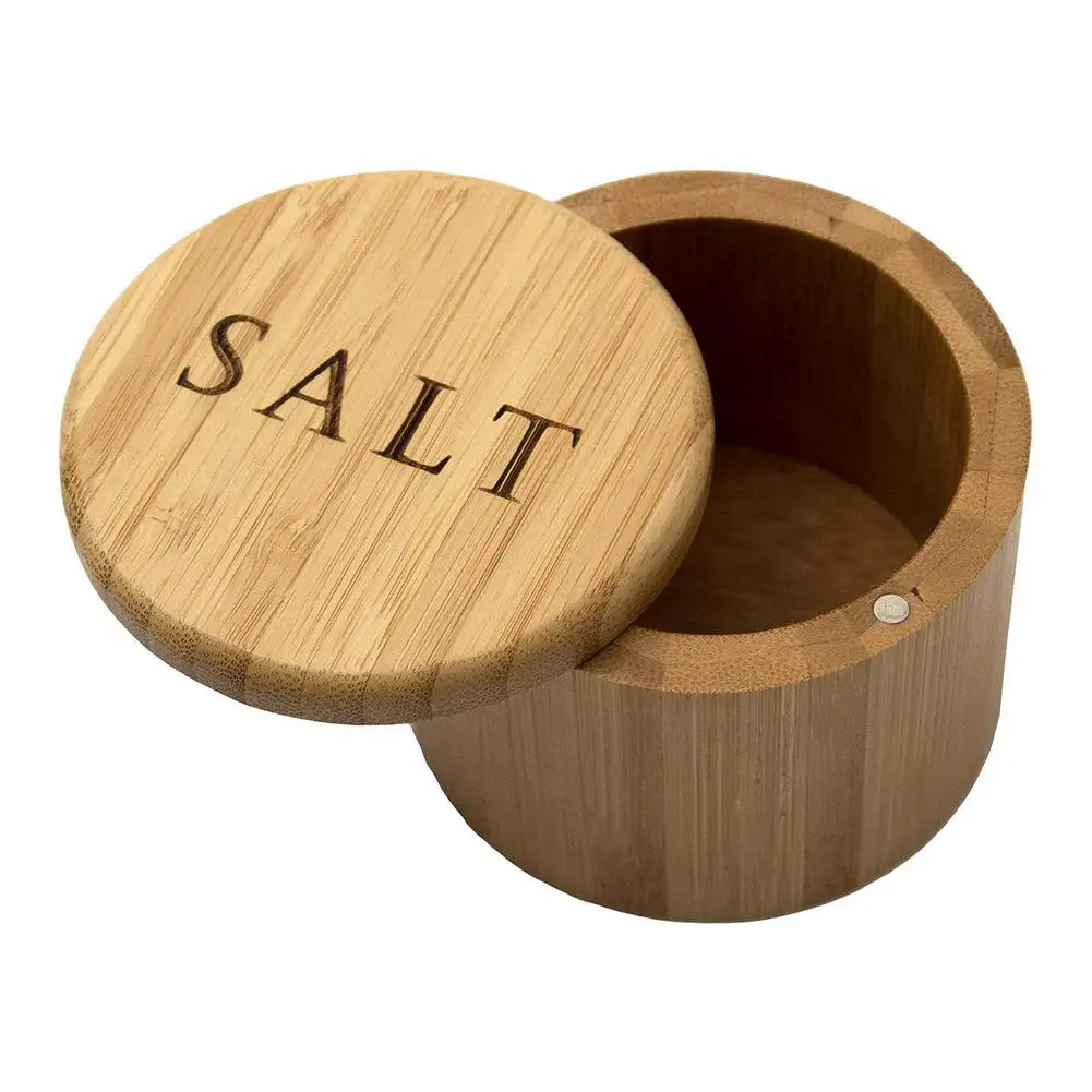 Бамбуковая солевая коробка красивый умный дизайн удобный контейнер плотно