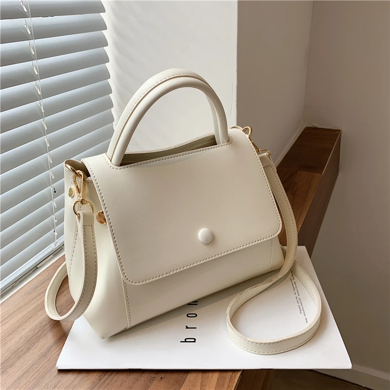 

Simple Design Solid Small Top Handle Bags For Women Three Compartments Ladeis Work Tote High Quality Shoulder Crossbody Bag 2021