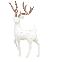 white crystal deer action figures cartoon figure model doll cake decoration ornaments christmas presents gifts toys for children