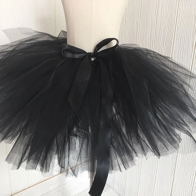 Юбка-пачка Женская черная ручной работы сетчатая | одежда