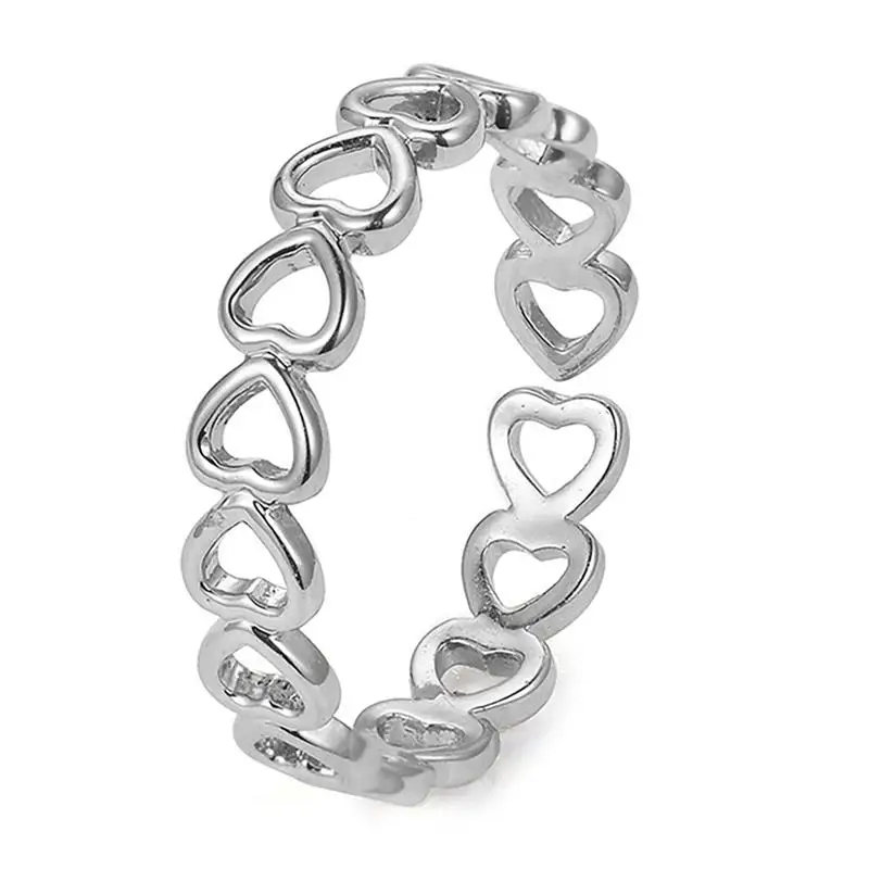 1 шт. Открытое кольцо выбитое сердечко Форма палец регулируемое Кулак для женщин