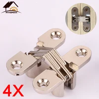 myhomera 4pcs hidden hinges 12x42mm invisible concealed barrel cross door hinge bearing wooden box for folding window furniture