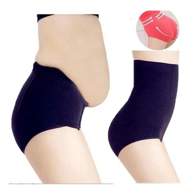 Нижнее белье с высокой талией для живота трусики похудения утягивающие живот