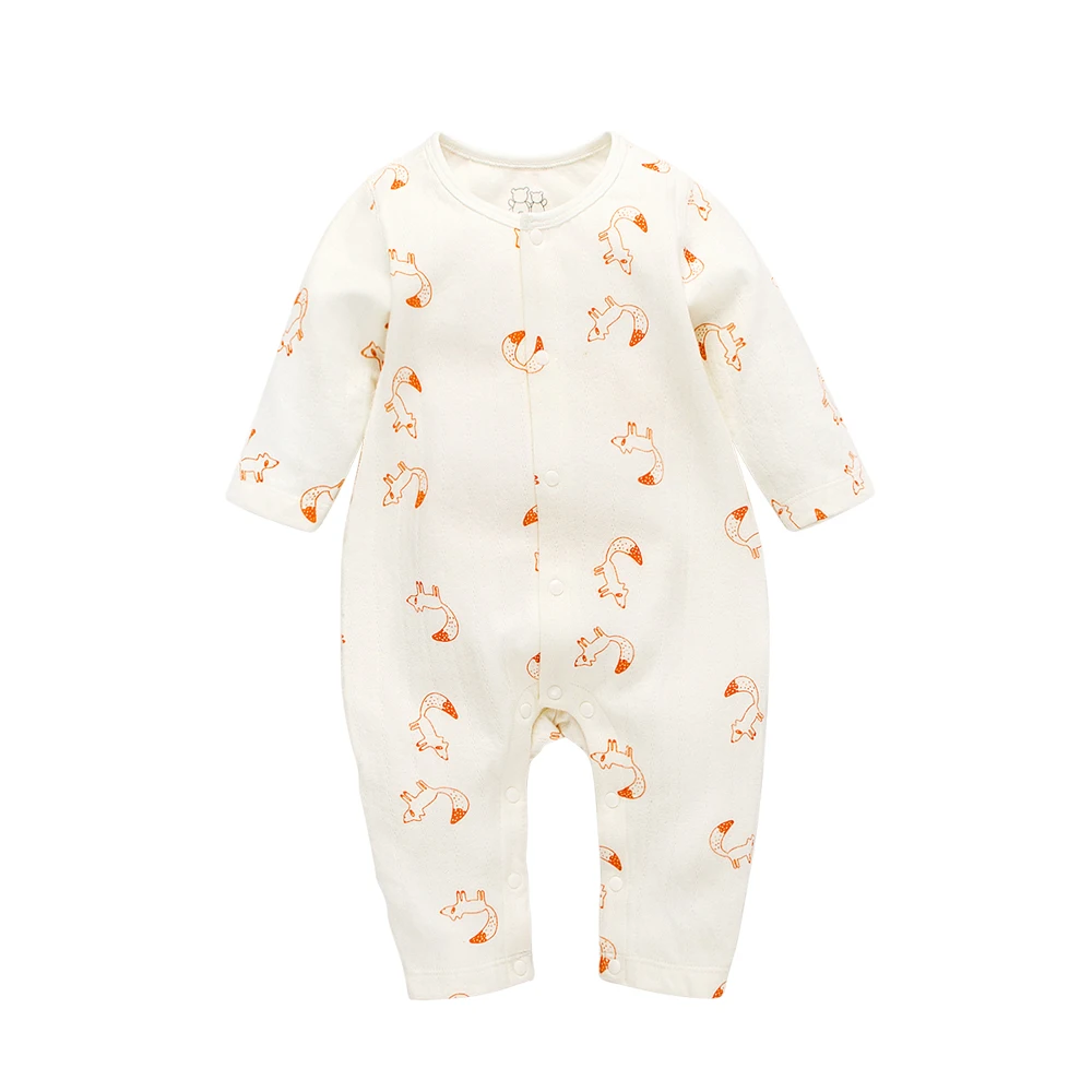 Spring Autumn Newborn Baby Clothes Boys Girls cartoon fox Rompers Kids Costume For Girl Infant Jumpsuit 3 6 9 12 Month - Цвет: Orange