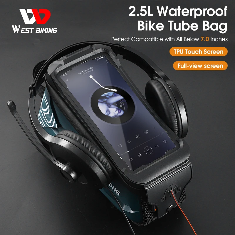 west biking bicycle bag 6 0 7 2 inch phone bag waterproof front frame cycling bag sensitive touch screen mtb road bike bag free global shipping
