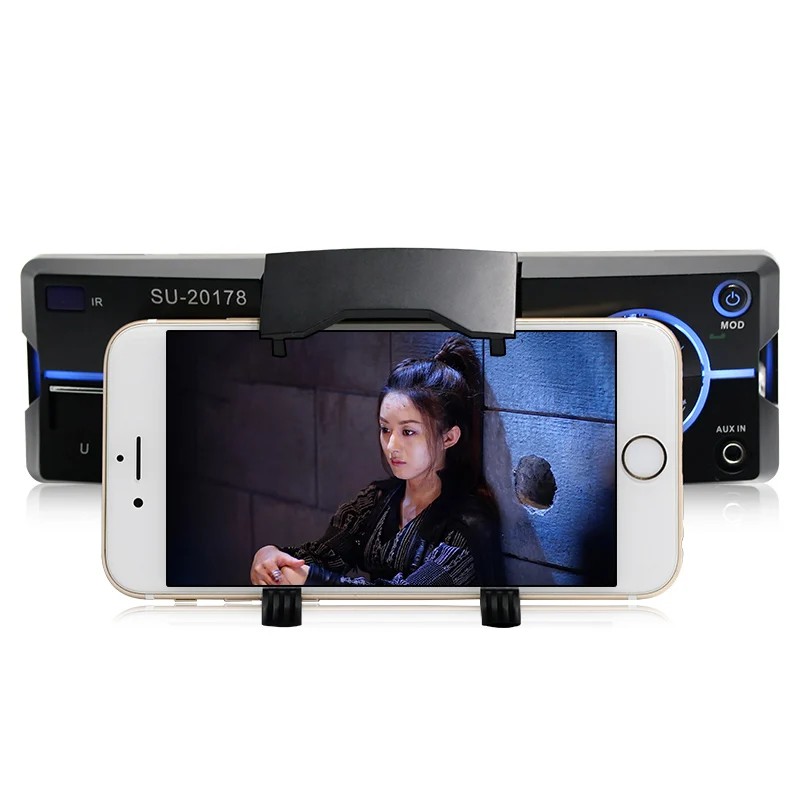 

Автомагнитола 1 DIN, стерео, FM, Bluetooth, Авторадио, mp3-плеер, встроенный в приборную панель, USB, SD, AUX-IN, аудиосистема с держателем для смартфона, черн...