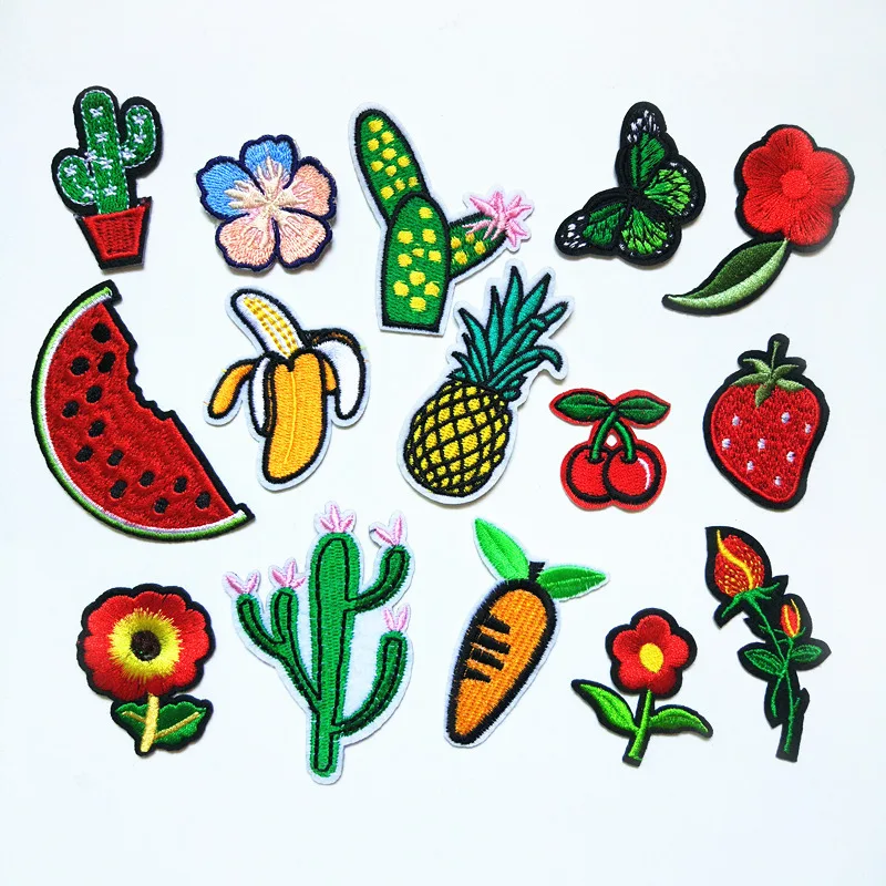 Фрукты растительные Пластыри для одежды вышитые клеевые термоклеевые палочки