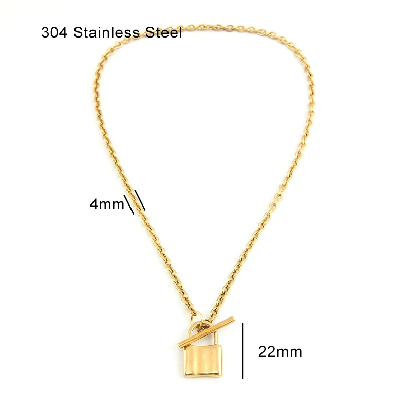 Женская цепочка с подвеской-замком из нержавеющей стали | Украшения и аксессуары