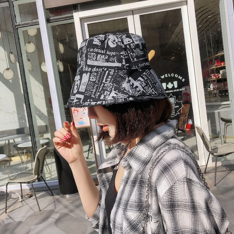 Японская популярная стильная Панама в виде газеты крутая модная трендовая