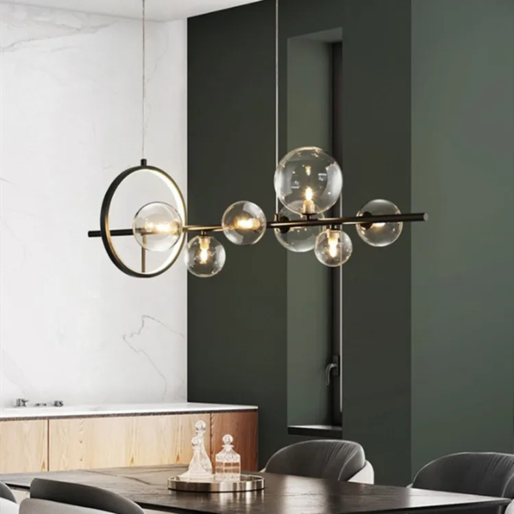 

Nordic Clear Glass Led Chandelier 7/10 Heads Modern Black Chandelier Lights for Room Living Room Decoration Lighting Fixtures