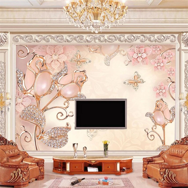 Обои на заказ 3d современные в помещении богатые ювелирные изделия высокое
