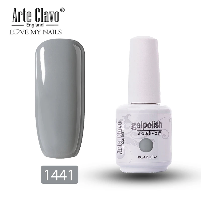 1441 Arte Clavo 15ml New Color Gel Nail Polish UV Glitter Nail Gellak Matt Top Base Soak Off Nail Art Design Lacquer Nail Gel Varnish - Цвет: 1441