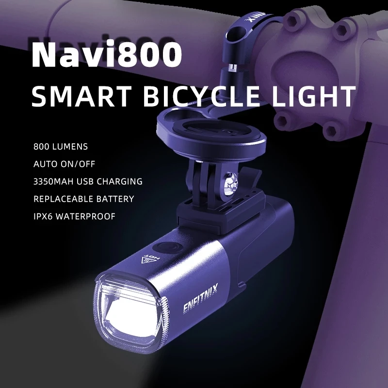 

2020 New Light Smart Headlights Enfitnix Navi800 USB Rechargeable Road Mountain Bike Smart Headlights 800 lumens long life time