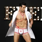 Высококачественное сексуальное нижнее белье для мужчин сексуальные докторские костюмы Белый костюм для ролевых игр для вечерние горячий эротический доктор мен