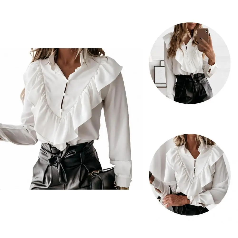 

Office Lady Shirt Dot Print Women Long Sleeve Slim-fitting Elegant Shirt Ladies Top for Party