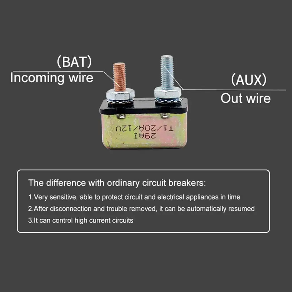 

70% HOT SALES!!! DC 12V Car Truck Boat Electrical Control Automatic Reset Metal Circuit Breaker