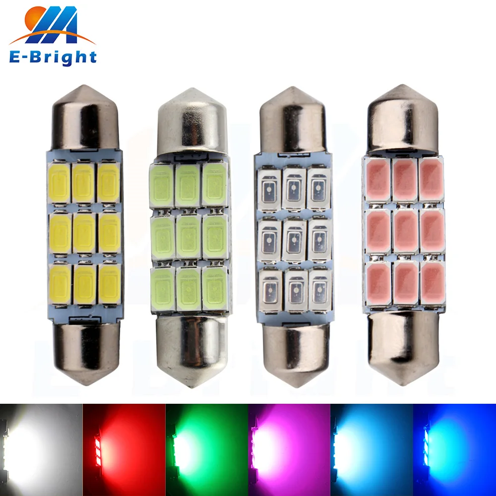 2 шт. 12V 31 мм 36 мм/39 мм/41 Canbus 5630 6 9 светодиодный фестон SMD лампы автомобилей Чемодан
