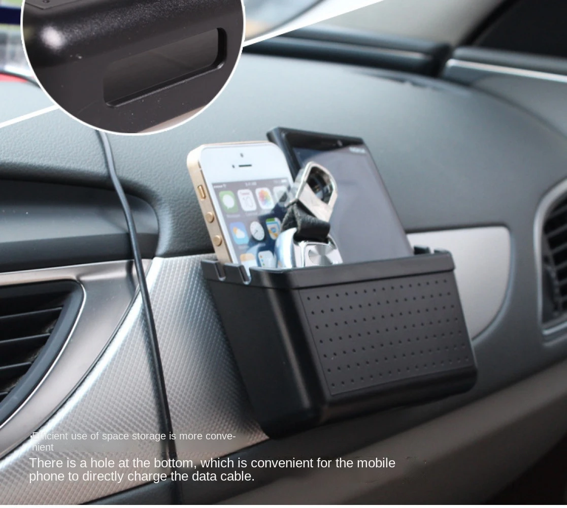 

Universal Multifunction Adhesive Car Cell Phone Holder Styling Storage Box Stand Accessories Interior Coin Tidy Organizer