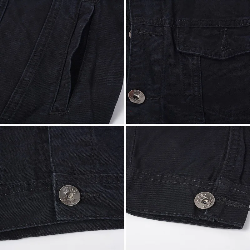 

2020 Men Solid Denim Jacket Fashion Fake Pocket Jeans Jackets Slim Casual Streetwear Quality Men Jean Clothes Jaqueta Masculino