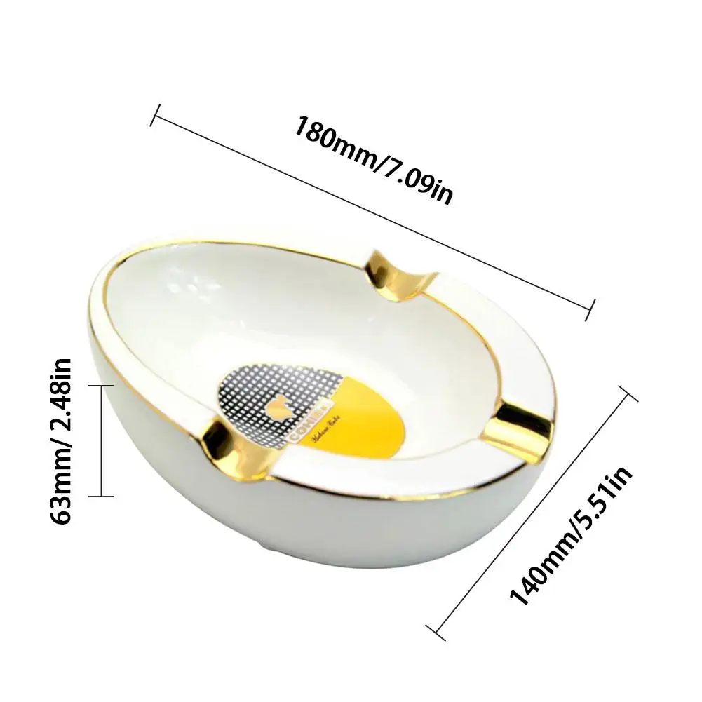 

Cigar Gadgets Ceramic Cigar Ashtray Single Cigar Holder Round Ash Slot 3 Colors Yellow Tobacco Cigarette Ashtray Gift Box
