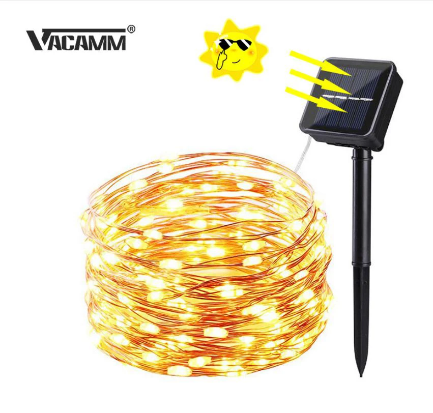 Уличная светодиодная гирлянсветильник на солнечной батарее водонепроницаемый