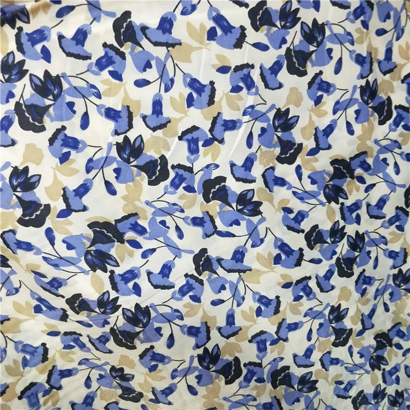 Полиэстер Цветочный принт креп Fbric для High-End украшение дома из исинской глины