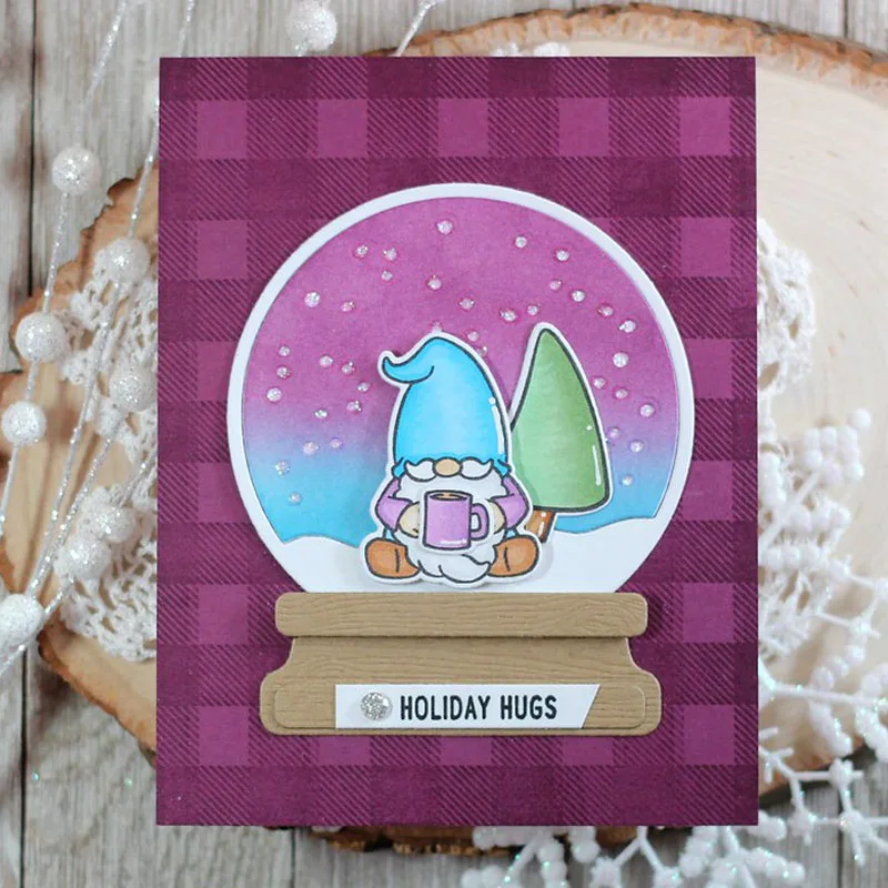 Прозрачные штампы с рождественскими пожеланиями решетчатая прямоугольная рамка