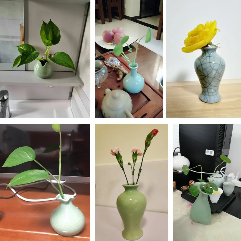 Ceramic Mini Flower Vase Tabletop Hydroponics Plant Desktop Bookshelf Decoration Flowerpot Planter Home Decor | Дом и сад
