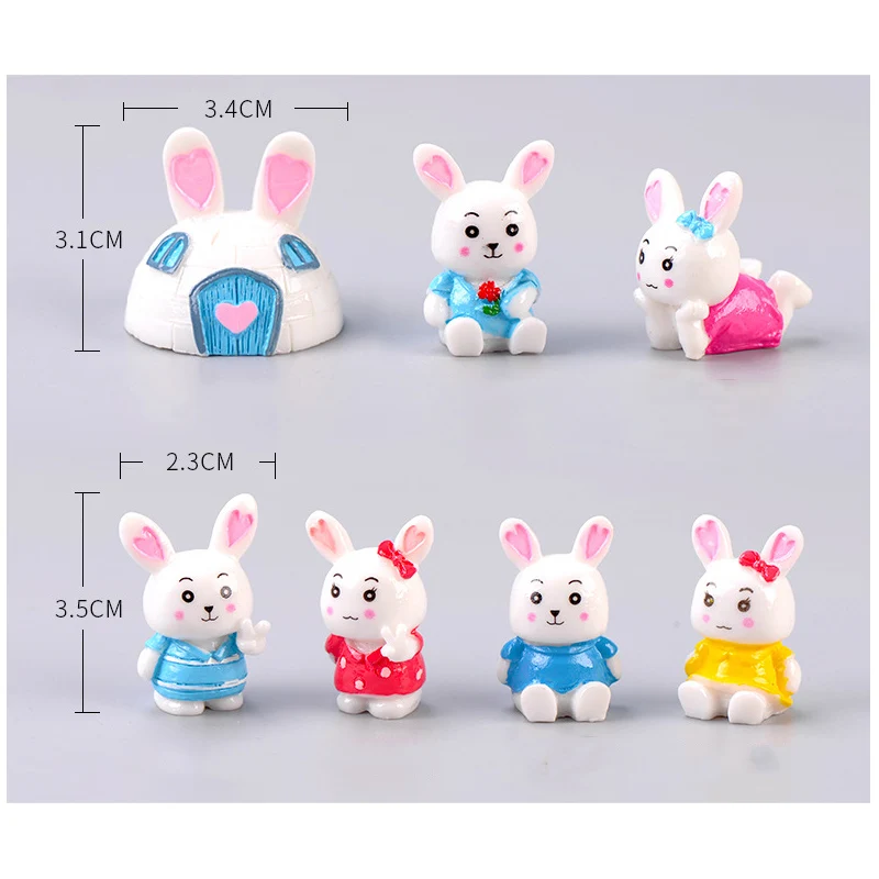 BAIUFOR миниатюрные кролик пара мультяшный дом кролика сказочный садовый декор Мини