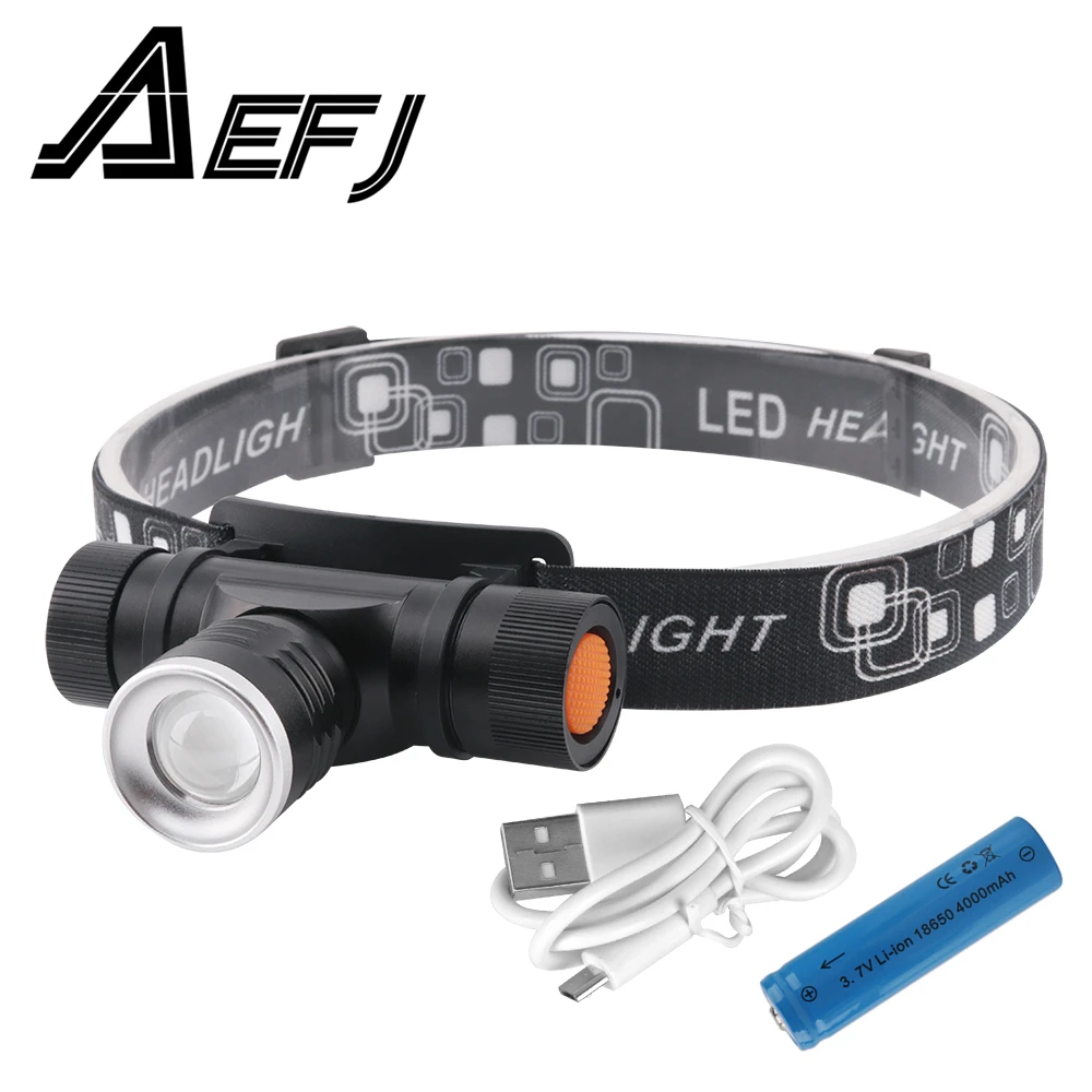 

1000LM XML T6 LED Headlamp 3-Mode Zoom Headlight USB Charge Head Torch Camping Flashlight Hunting Frontal Lantern Lamp Light