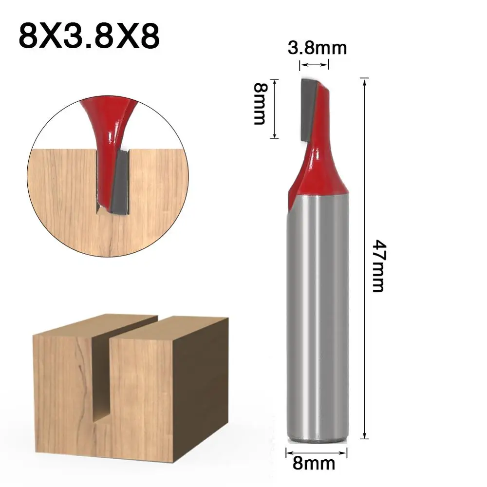 1pc 8mm Shank Straight Bit Tungsten Carbide Single Double Flute Router Wood Milling Cutter for Woodwork Tools | Инструменты