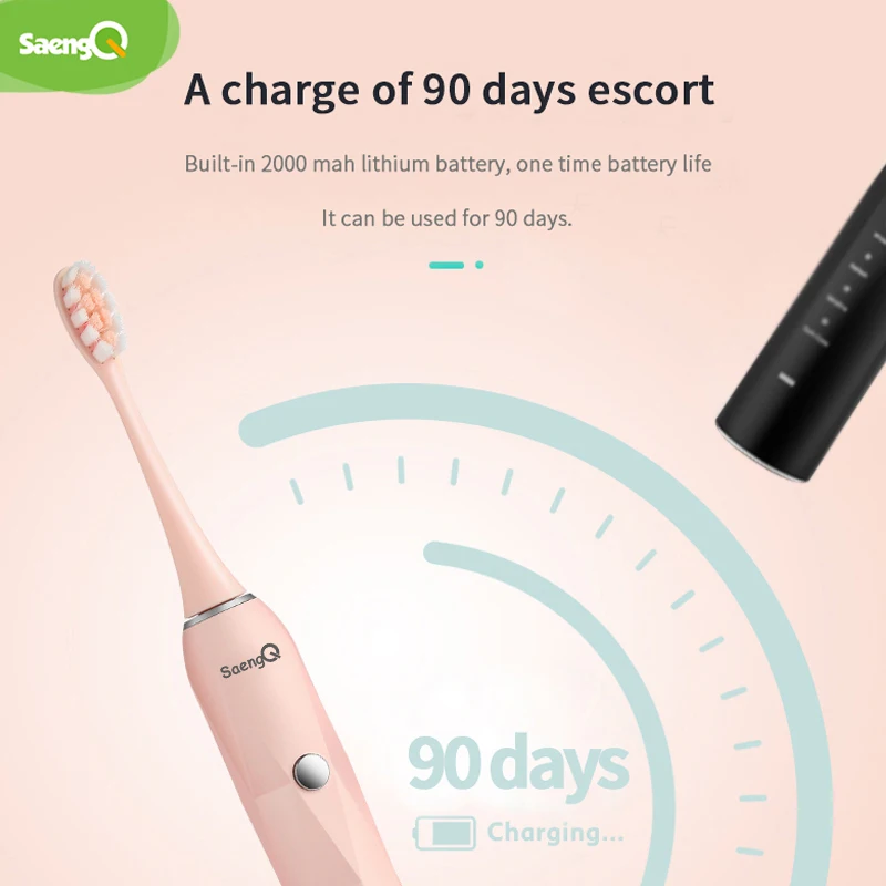Электрическая зубная щетка saengQ USB зарядка улучшенная Водонепроницаемая