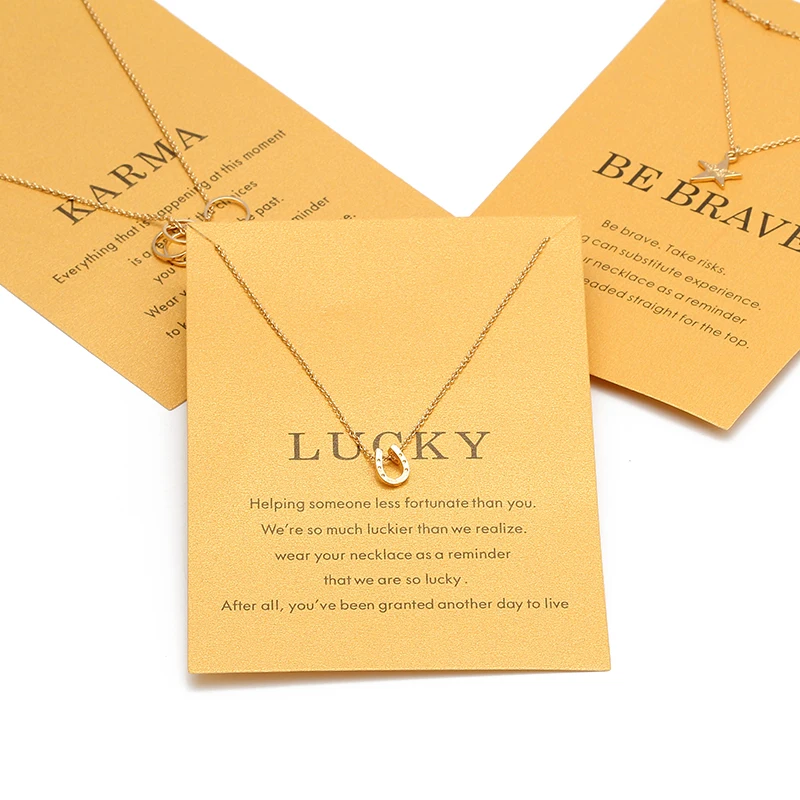 Модное ожерелье с подвеской в виде карты желаний звезды подковы для женщин