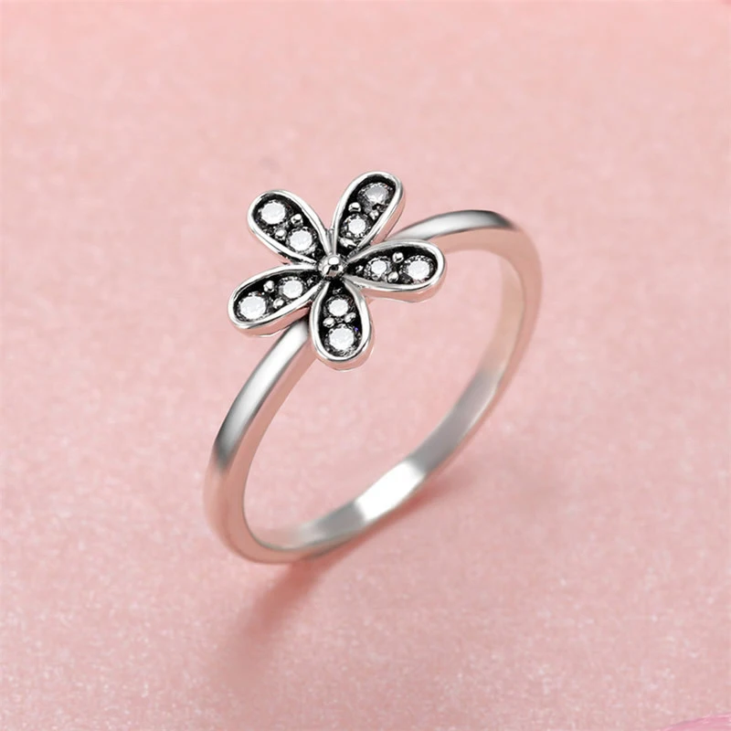 Кольцо женское золотистое с цветком персика и маргариткой|Кольца| |