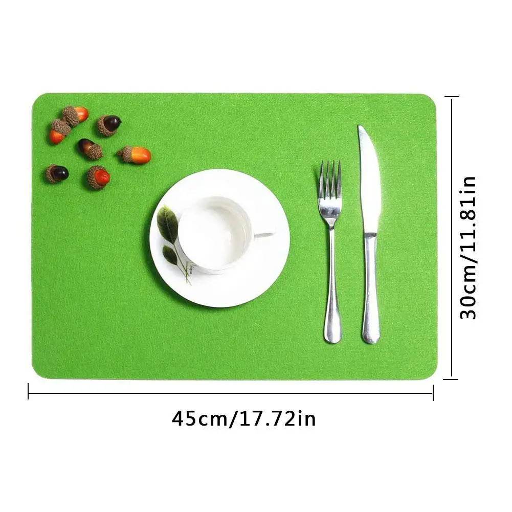 

6Pcs Felt Fabric Placemat High Temperature Resistant Non-deformation Felt Cup Mat