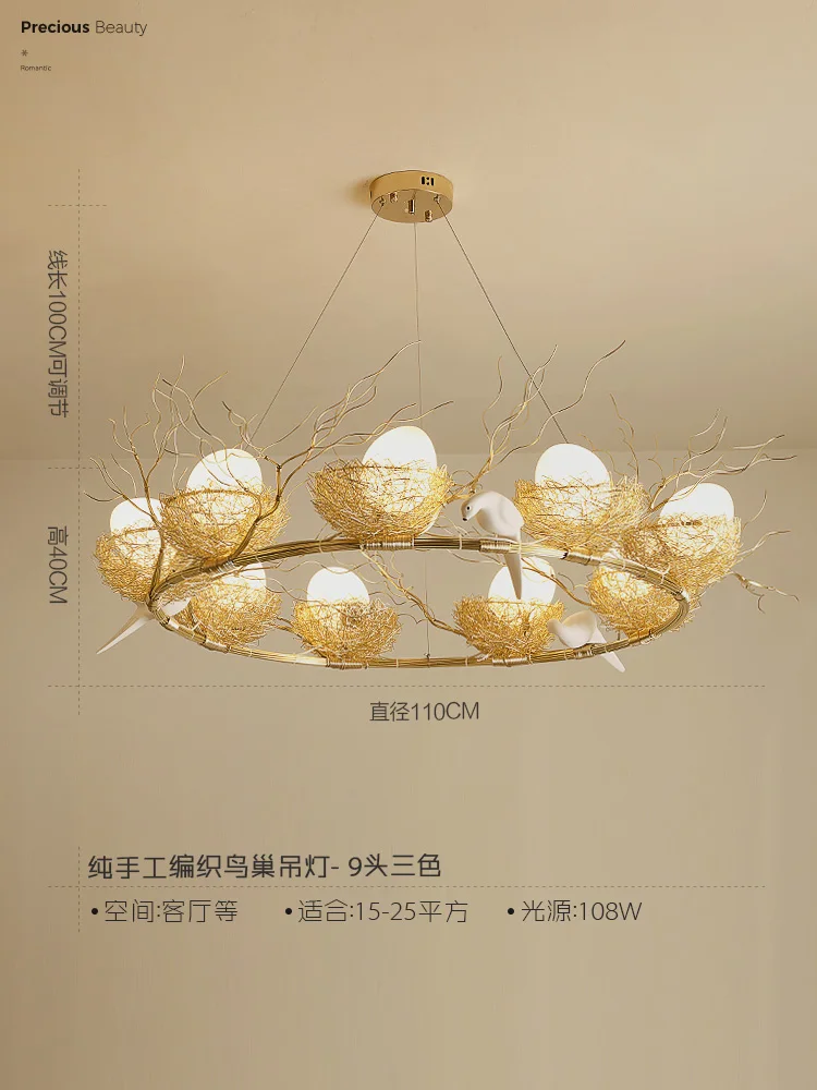 Современное освещение люстры для Золотого птичьего гнезда столовой Lustre de cristal люстры подвесные потолочные светильники