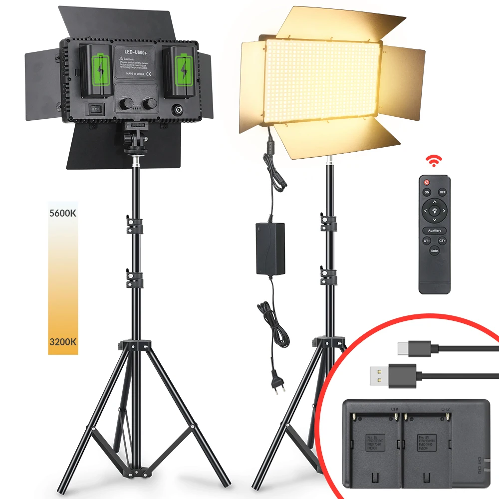 Enlarge U800 LED Photo Studio Light With Battery For Youbute Game Live Video Lighting 50W Portable Recording Photography Panel Fill Lamp