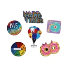 Феминистские эмалевые заколки в стиле ретро CD крем надувной шарик с клоуном Броши YAS QUEEN значок на булавке креативный лацкан на рюкзак коллекция булавок ювелирное изделие