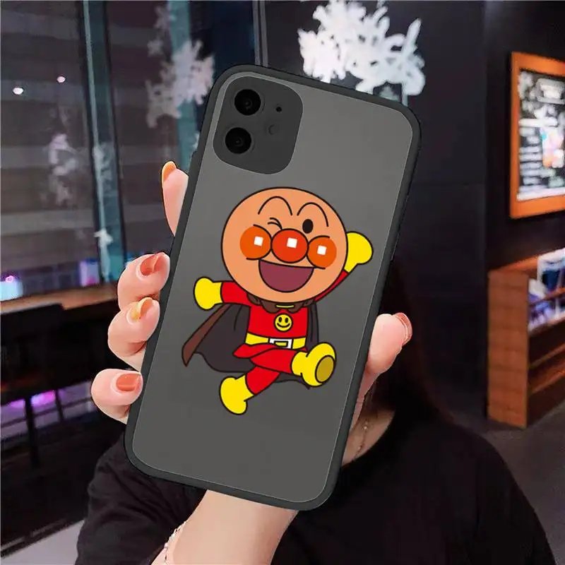 

cute red beans Anpanman anime Phone Case Matte Transparent for iPhone 11 12 7 8 s mini pro X XS XR MAX Plus coque