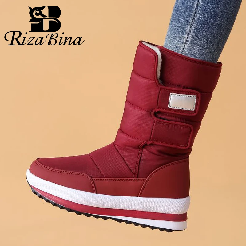 RizaBina/2020 г. Новое поступление сапоги до середины икры теплая Модная зимняя обувь