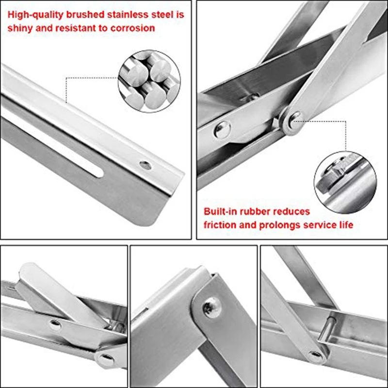 2PCS Triangle Folding Angle Bracket Thickened Wall Mounted Bench Bearing Shelf Space Saving DIY Heavy Duty Foldable Support Rack |