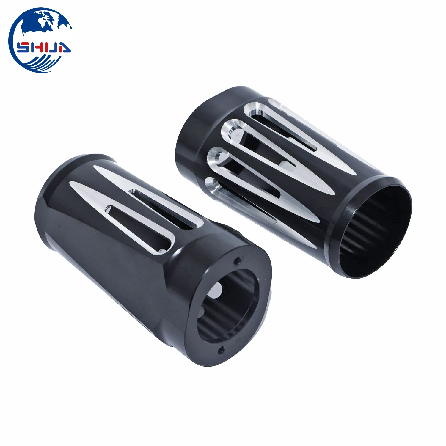 Черные чехлы Слайдеры для передней вилки с ЧПУ моделей Harley Touring Turing и Trike Road King Street