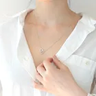 Простое двойное ожерелье в виде сердца, минимальное многослойное ожерелье с двумя сердцами, любовь, подружки невесты, День Святого Валентина, свадьбы, подарок на день матери, 10 шт.