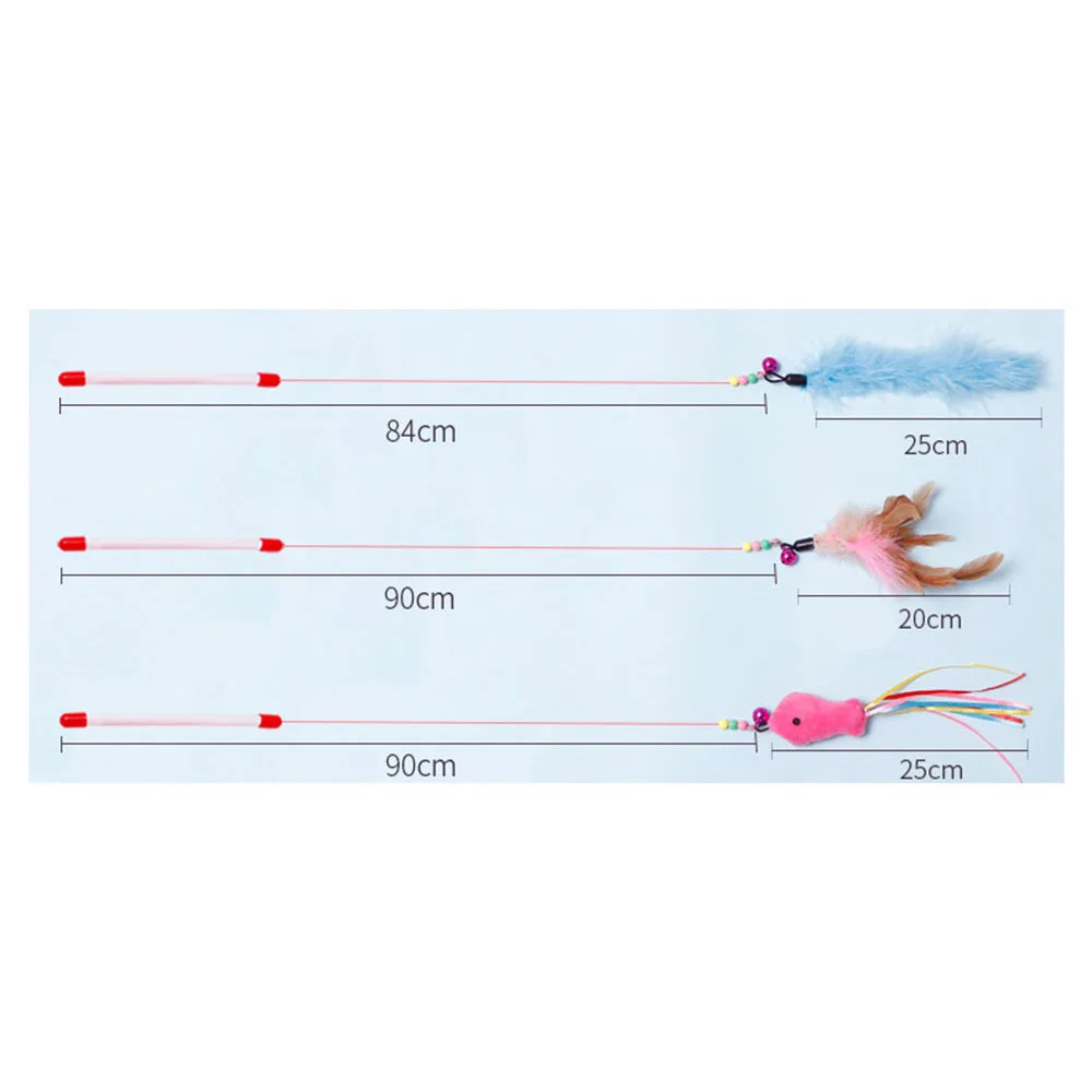 Интерактивная игрушка кошачья палочка тизер милая червь птица перья игрушки для