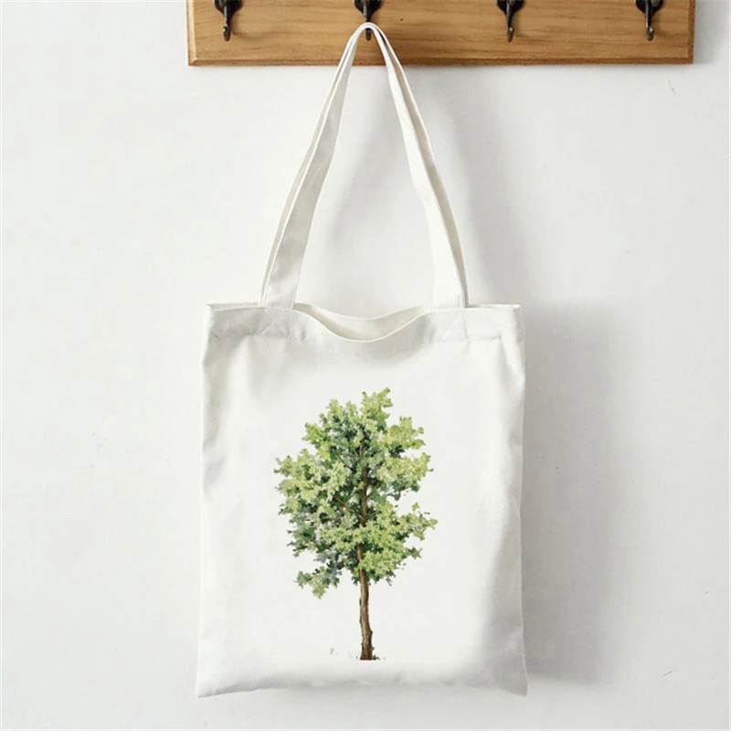 

Fashion new canvas one-shoulder beach bag shopping bag life environmental protection reusable handbag lady kawaii cute retro pai