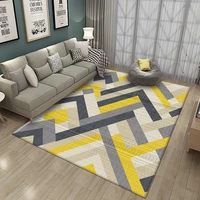 household yellow gray white geometric pattern carpet rug for home living room bedroom decor nordic sofa coffee table floor mat