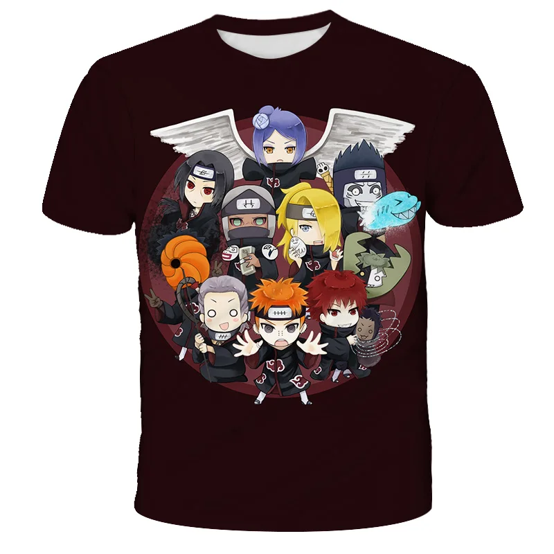 

Camiseta Cartoon Pattern Tshirt Kid Boys Girls T-shirts Naruto Friends Printed O-neck T Shirt Baby Kids Clothes Children Customn
