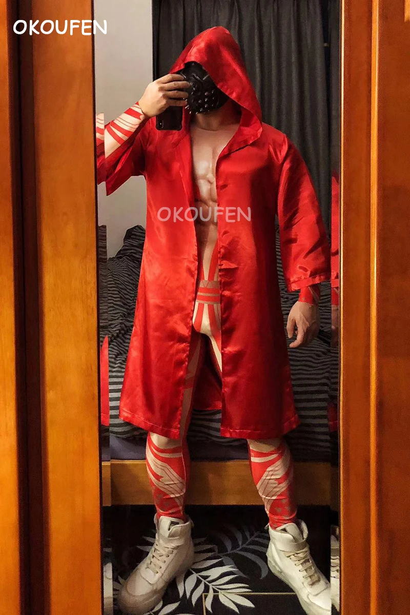 3d-костюм с татуировкой искусственная кожа красный принт набор костюмов для